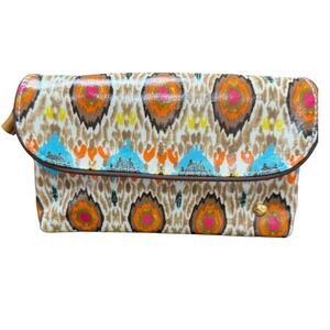 Stephanie Johnson Cosmetic Bag Pouch Organizer Tribal‎ Pattern Pink Blue Orange